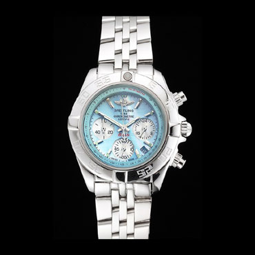 Breitling Chronomat Quartz Light Blue Dial Stainless Steel Case Bracelet BL5736