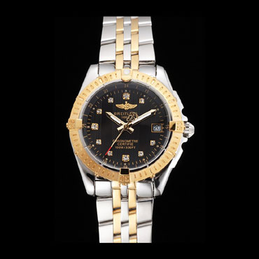 Breitling Colt Lady Black Dial Diamond Hour Marks Gold Bezel Steel Case Two Tone Bracelet BL5751