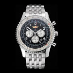 Breitling Navitimer Black Dial White Subdials Stainless Steel Case Bracelet BL5630