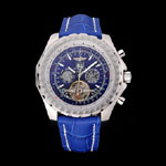 Breitling Bentley Mulliner Tourbillon Blue Dial Stainless Steel Case Blue Leather Strap BL5642