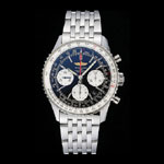 Swiss Breitling Navitimer Black Dial Stainless Steel Bracelet BL5666