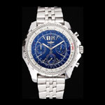 Breitling Bentley 6-75 Speed Blue Dial Stainless Steel Case Bracelet BL5695