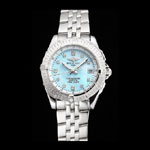 Breitling Colt Lady Light Blue Dial Diamond Hour Marks Stainless Steel Case Bracelet BL5724