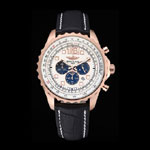 Breitling Navitimer Rosegold Bezek Leather Strap White Dial BL5757