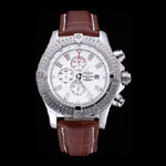 Breitling Chronomat Evolution White Dial Brown Leather Bracelet BL5761