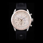 Breitling Transocean White Dial Black Rubber Strap Rose Gold Bezel BL5765