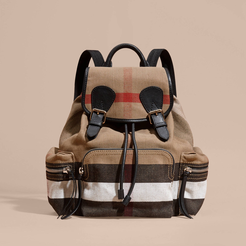 Burberry Medium Rucksack in Canvas Check and Leather 40302011: Image 1