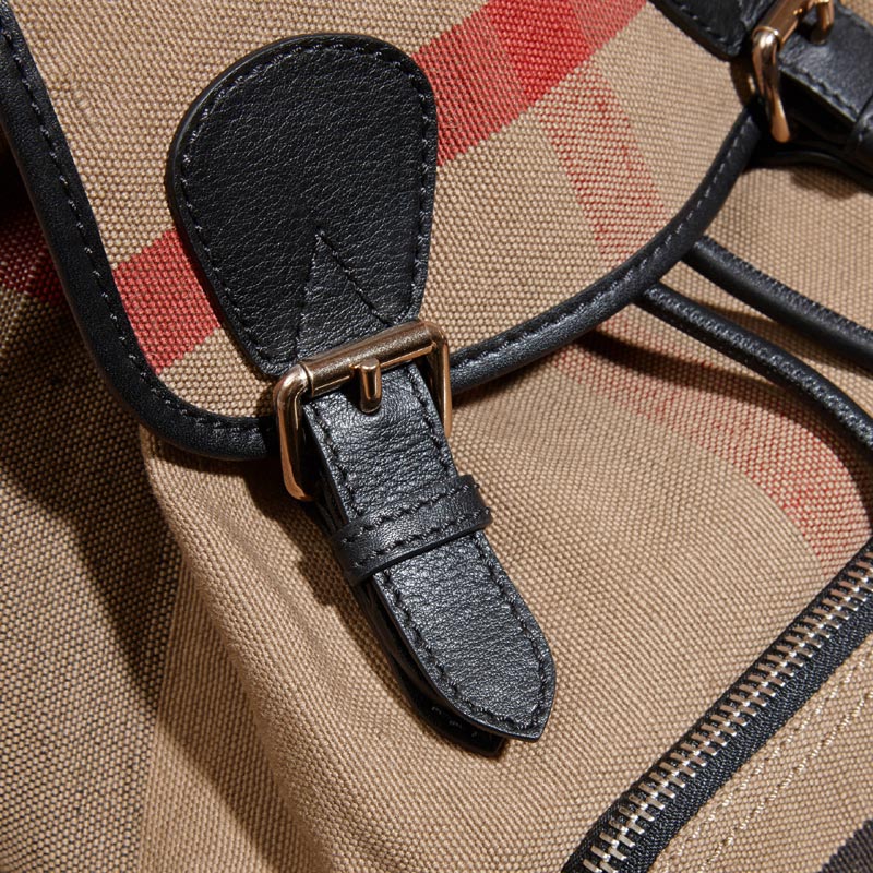 Burberry Medium Rucksack in Canvas Check and Leather 40302011: Image 2