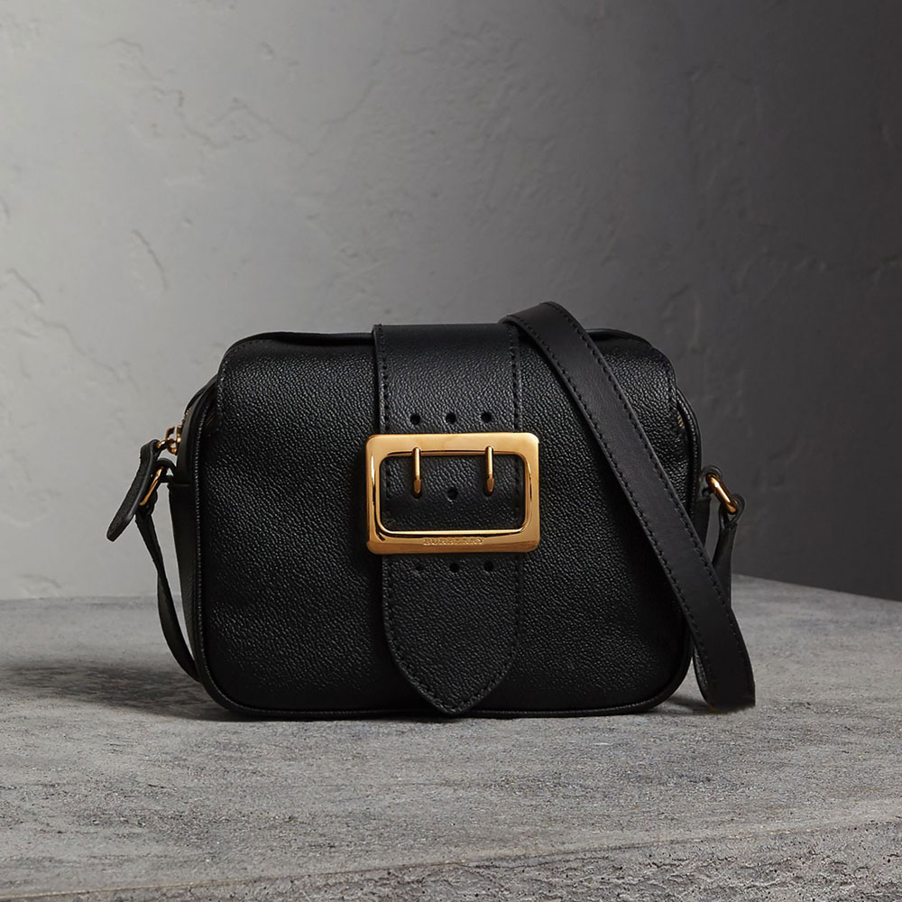 Burberry Small Buckle Crossbody Bag in Leather in Black 40578041: Image 1