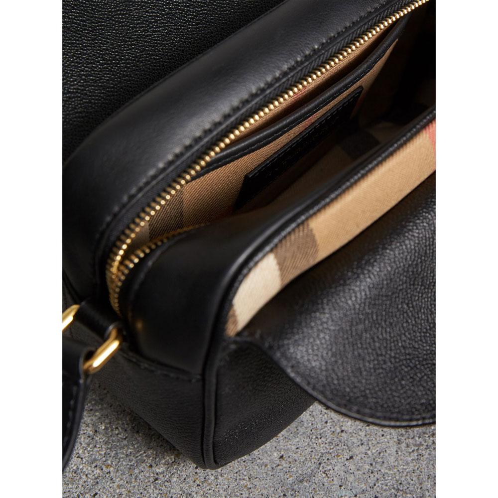 Burberry Small Buckle Crossbody Bag in Leather in Black 40578041: Image 3