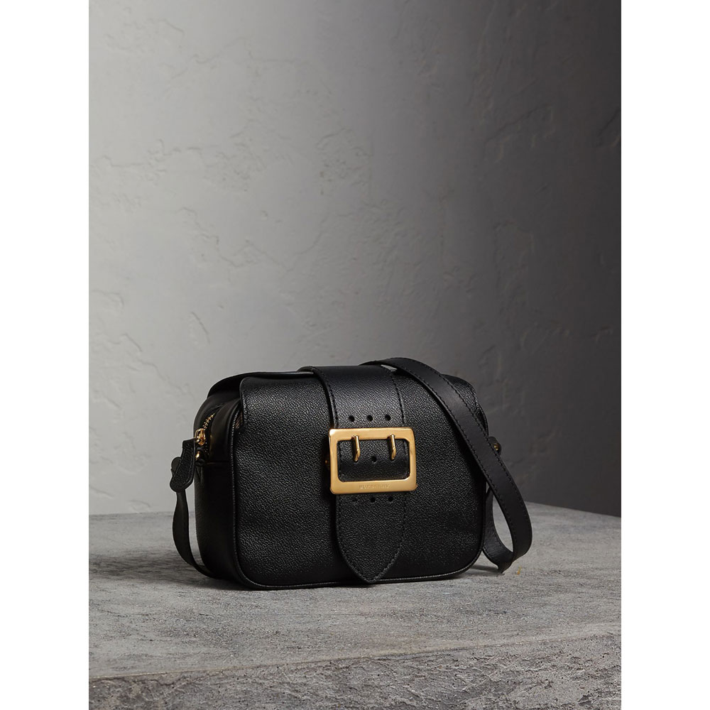 Burberry Small Buckle Crossbody Bag in Leather in Black 40578041: Image 4