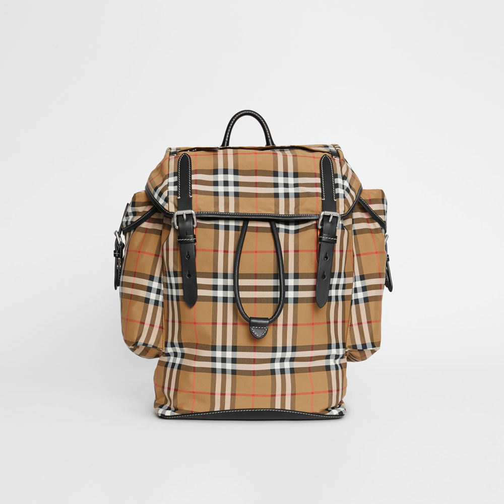 Burberry Vintage Check and Leather Backpack in Antique Yellow 80055161: Image 1