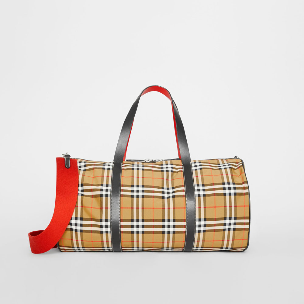 Burberry Large Vintage Check and Leather Barrel Bag 80055231: Image 1