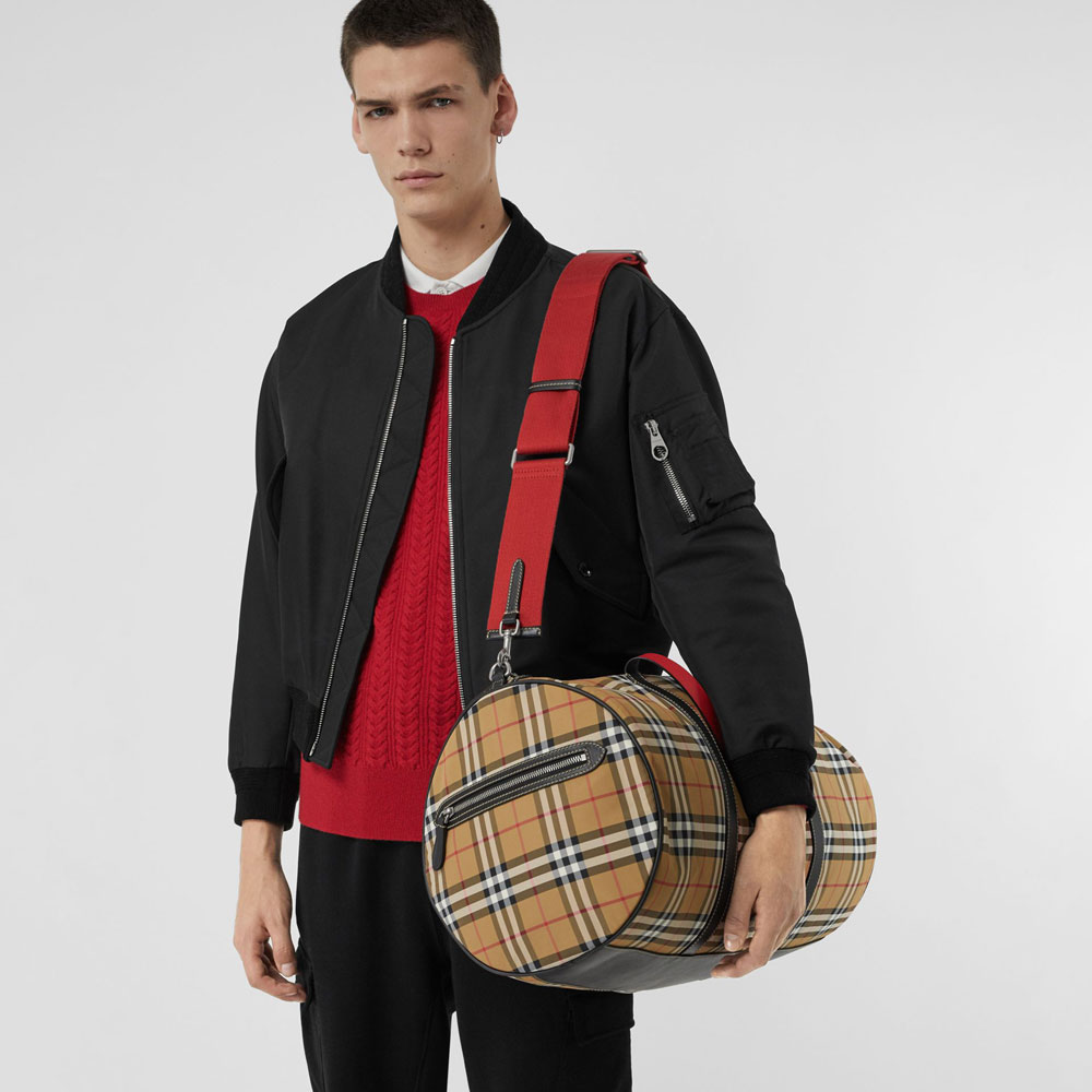 Burberry Large Vintage Check and Leather Barrel Bag 80055231: Image 2