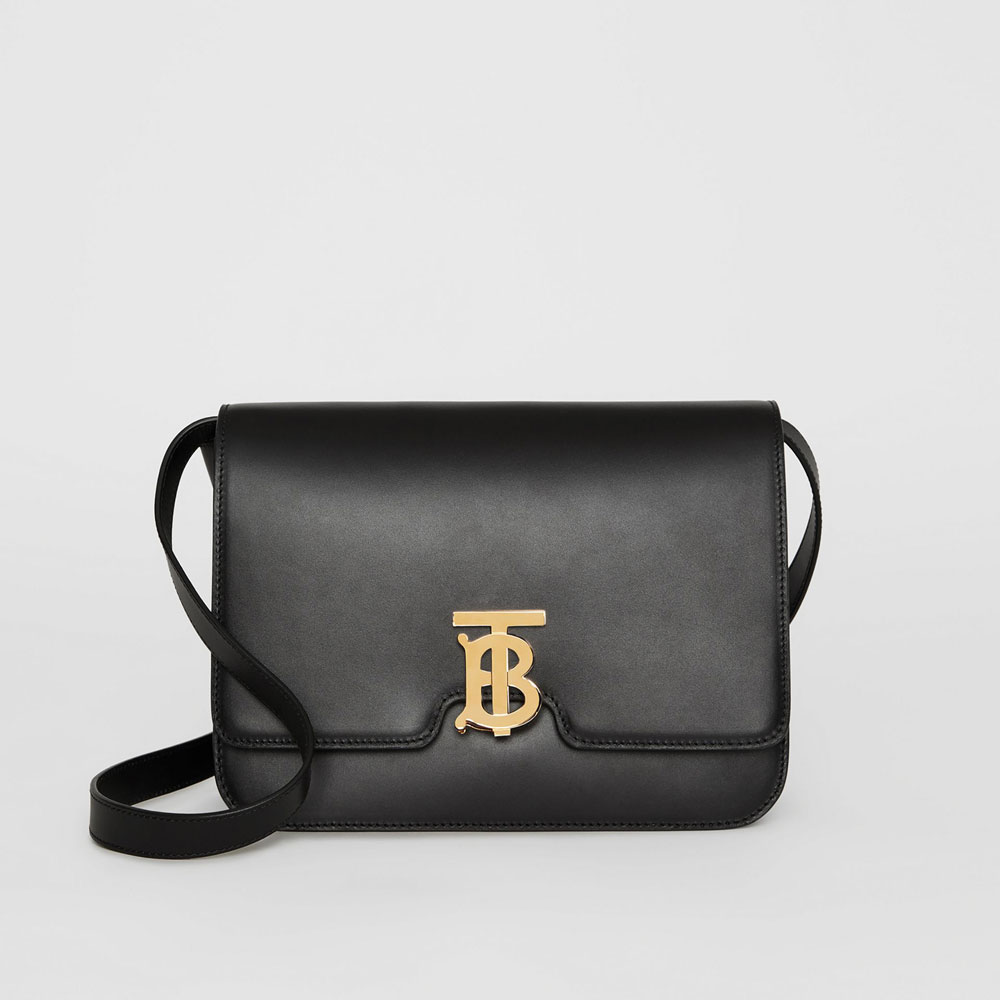 Burberry Medium Leather TB Bag in Black 80103351: Image 1