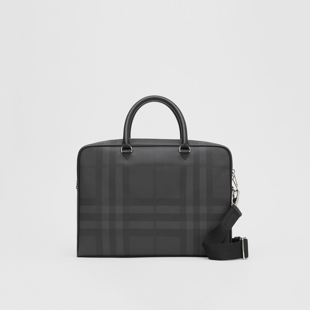 Burberry London Check and Leather Briefcase in Dark Charcoal 80139481: Image 1