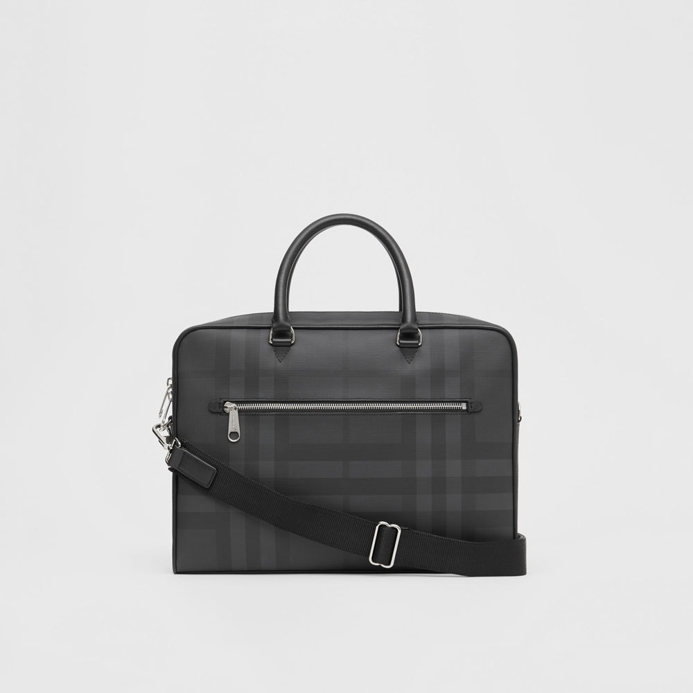 Burberry London Check and Leather Briefcase in Dark Charcoal 80139481: Image 4