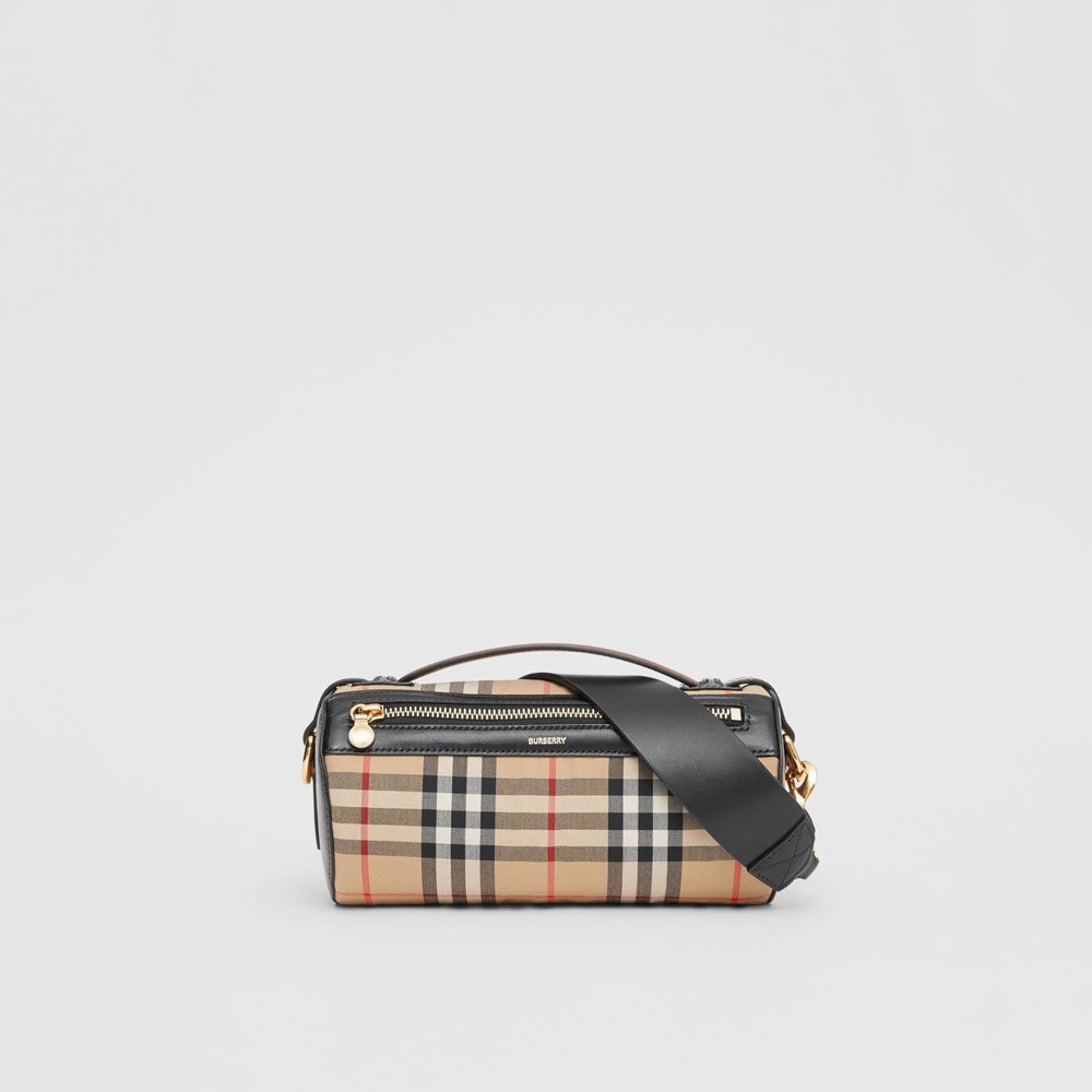 Burberry The Vintage Check and Leather Barrel Bag 80150751: Image 1