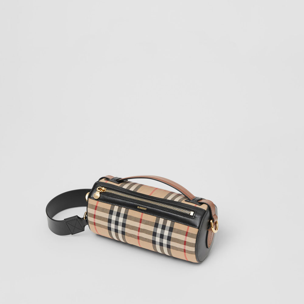 Burberry The Vintage Check and Leather Barrel Bag 80150751: Image 2