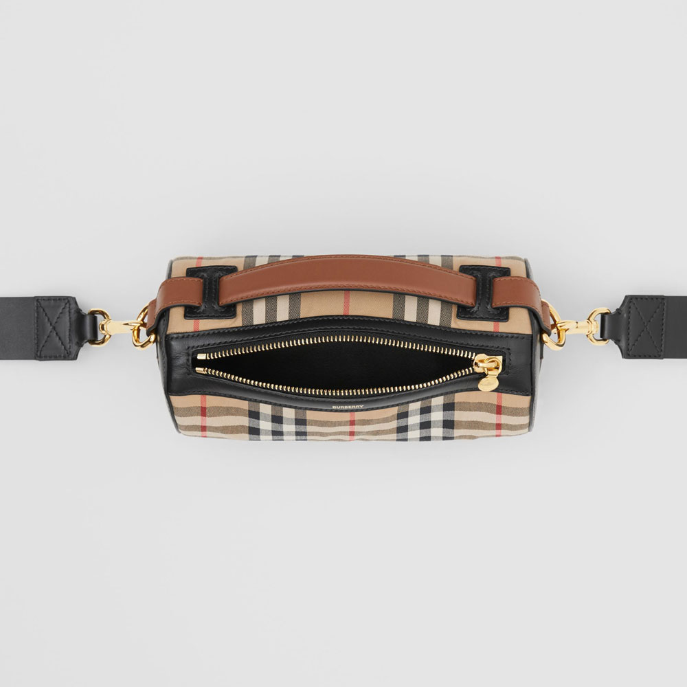 Burberry The Vintage Check and Leather Barrel Bag 80150751: Image 3