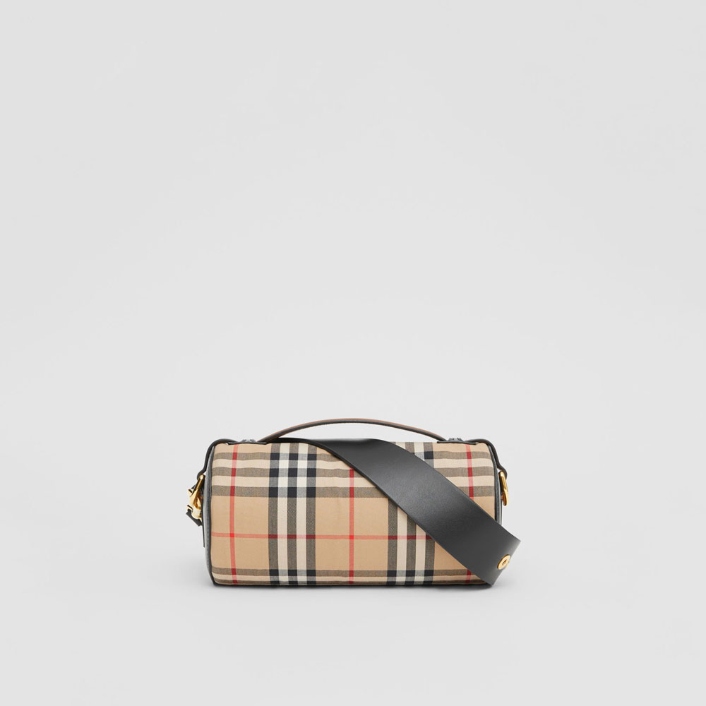 Burberry The Vintage Check and Leather Barrel Bag 80150751: Image 4