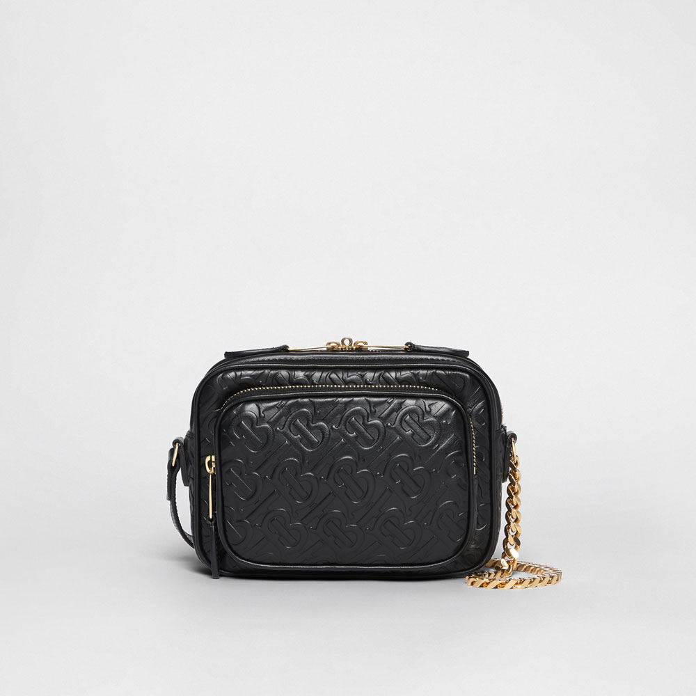 Burberry Monogram Leather Camera Bag in Black 80152411: Image 1