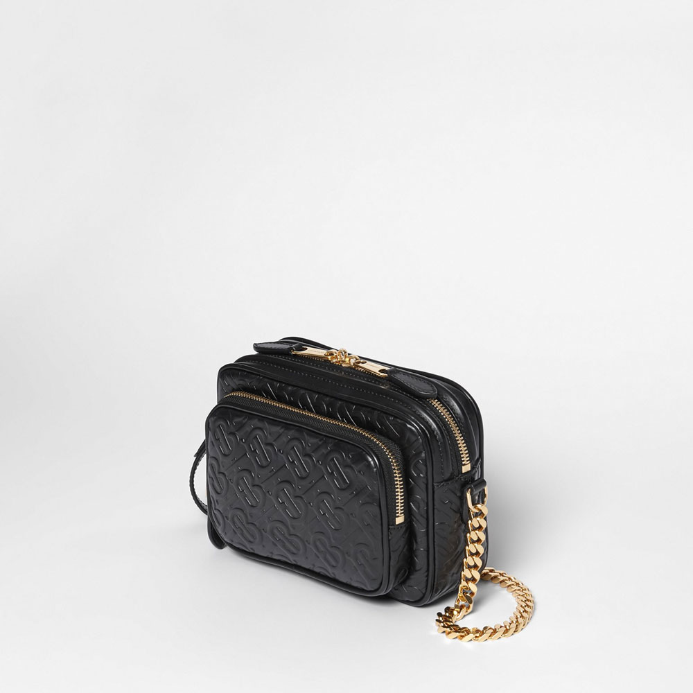 Burberry Monogram Leather Camera Bag in Black 80152411: Image 2