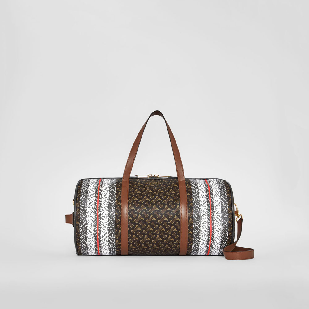 Burberry Medium Monogram Stripe E-canvas Barrel Bag 80186521: Image 1