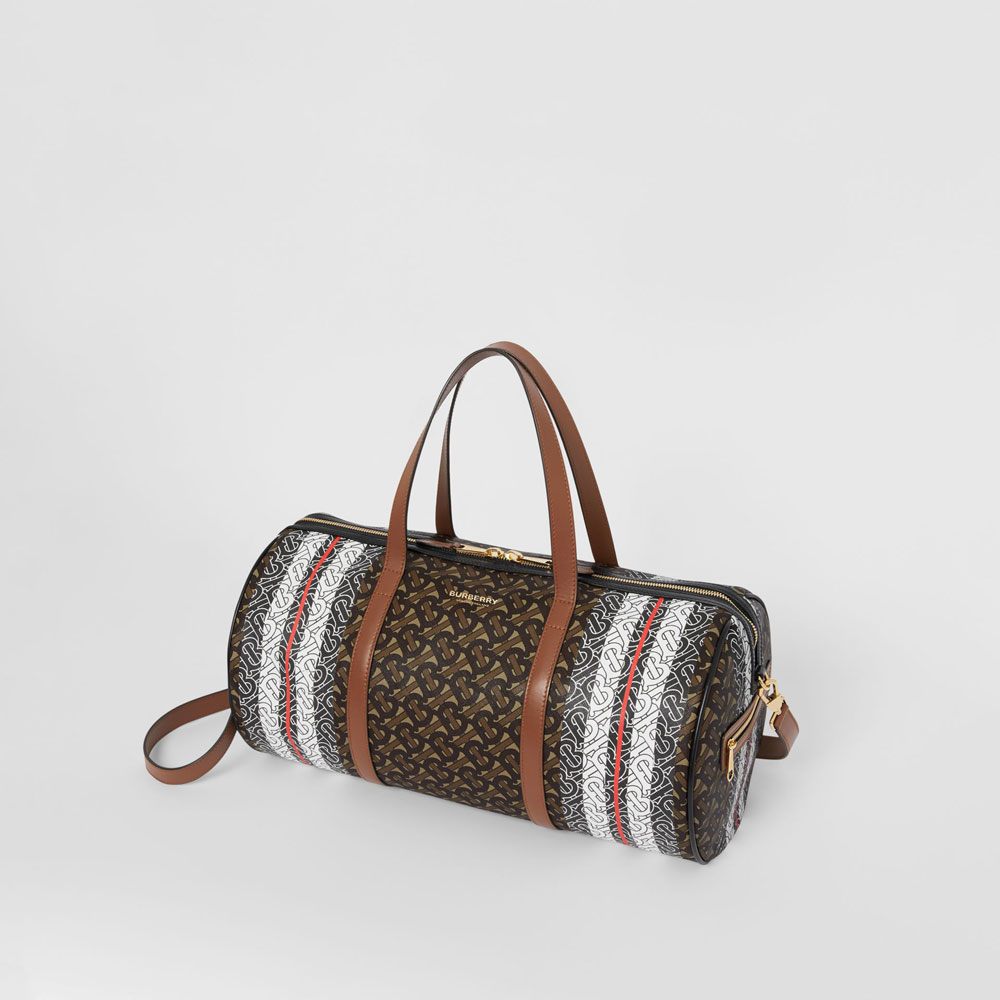 Burberry Medium Monogram Stripe E-canvas Barrel Bag 80186521: Image 3