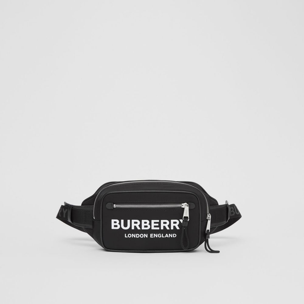 Burberry Logo Print Nylon Bum Bag in Black 80210891: Image 1