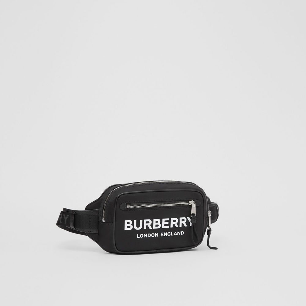 Burberry Logo Print Nylon Bum Bag in Black 80210891: Image 2