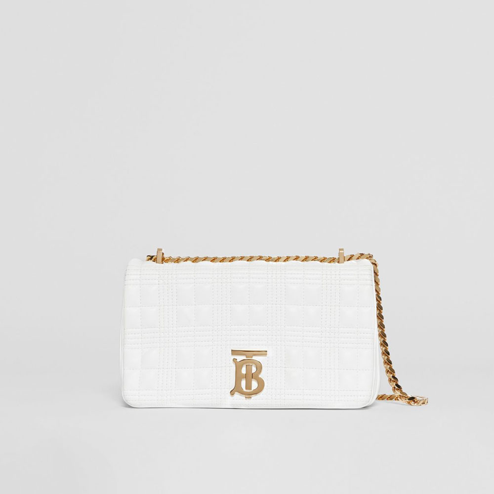 Burberry Small Quilted Lambskin Lola Bag in White 80211061: Image 1