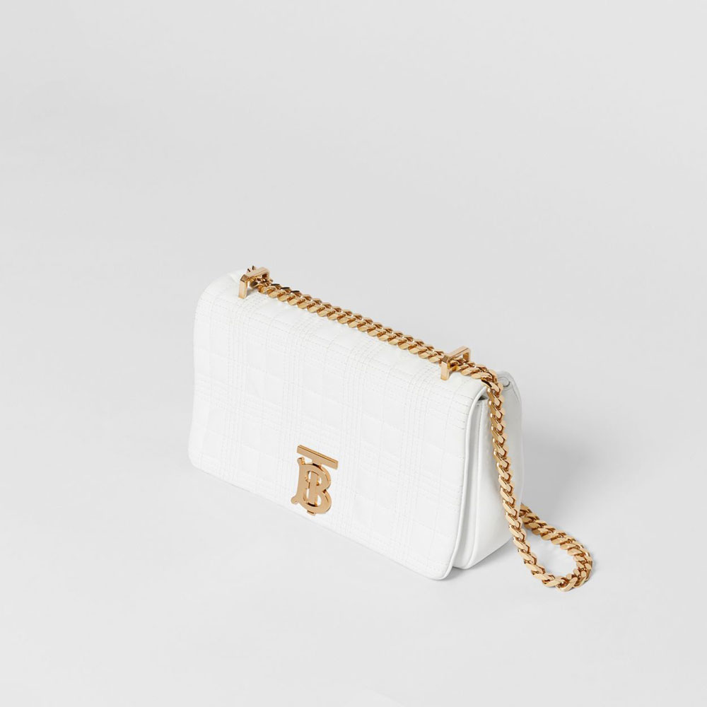 Burberry Small Quilted Lambskin Lola Bag in White 80211061: Image 2