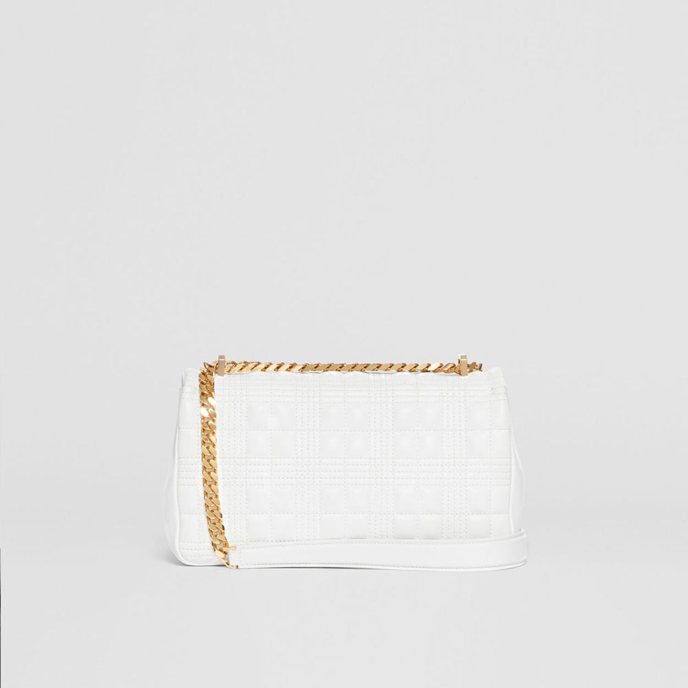 Burberry Small Quilted Lambskin Lola Bag in White 80211061: Image 3