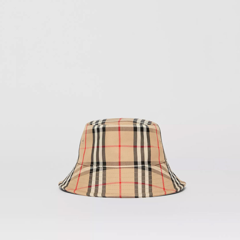 Burberry Vintage Check Technical Cotton Bucket Hat 80269271: Image 1