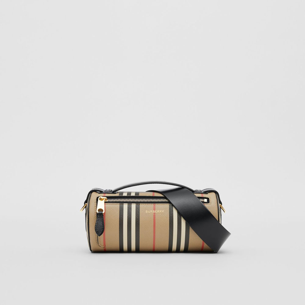 Burberry The Icon Stripe E canvas Barrel Bag 80304561: Image 1