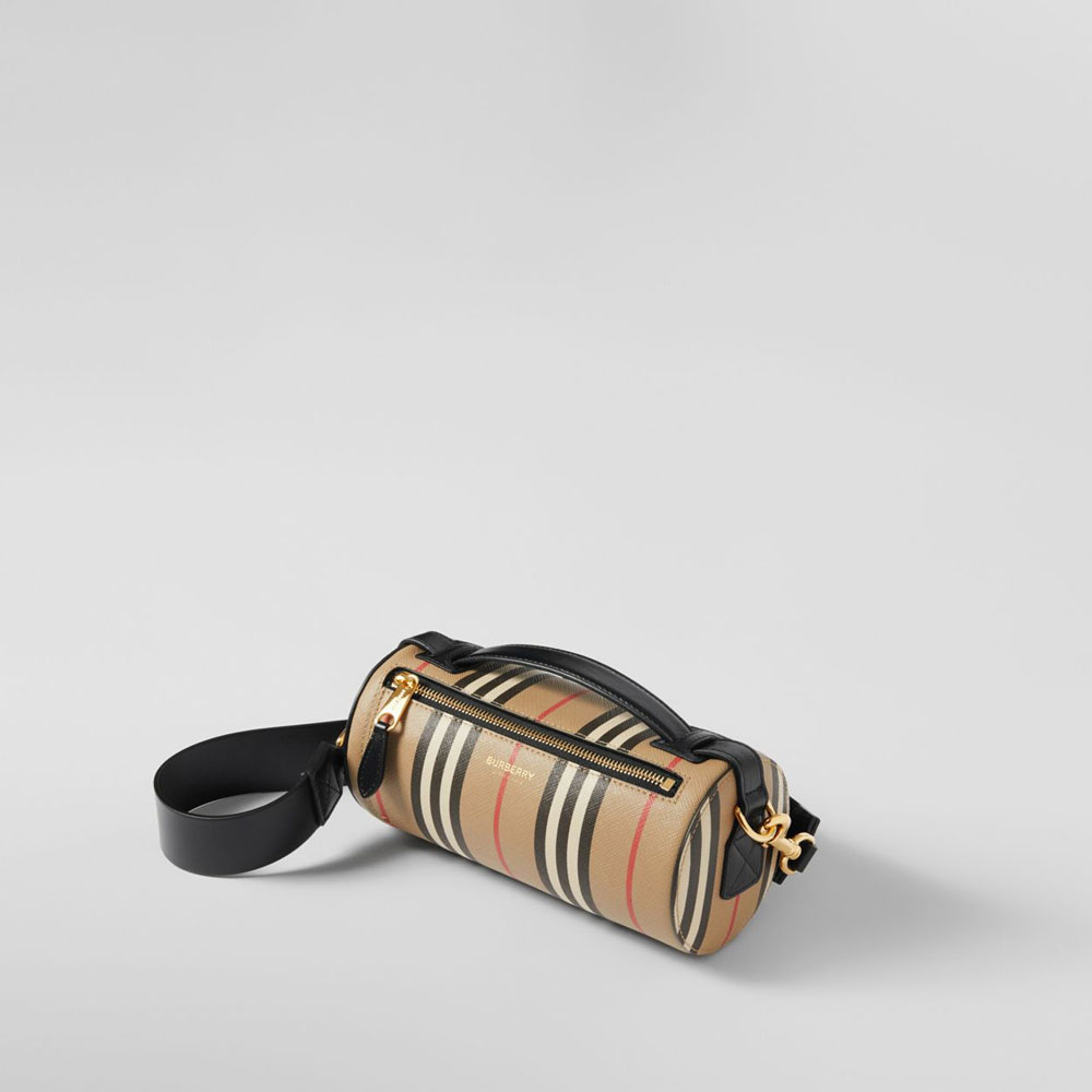 Burberry The Icon Stripe E canvas Barrel Bag 80304561: Image 2