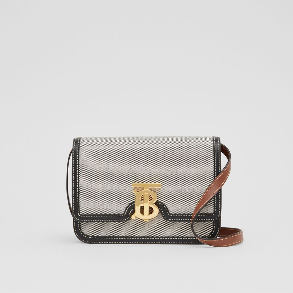 Burberry Small Tri tone Canvas and Leather TB Bag 80306661: Image 1