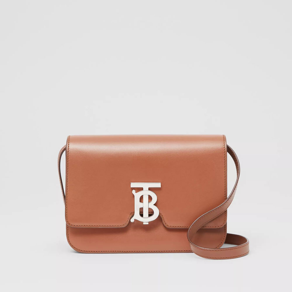 Burberry Small Leather TB Bag in Malt Brown 80345521: Image 1