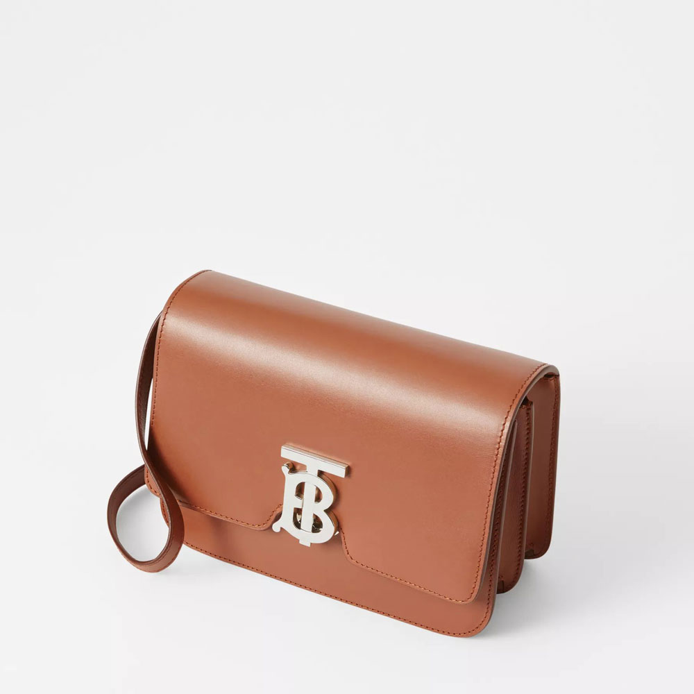 Burberry Small Leather TB Bag in Malt Brown 80345521: Image 2