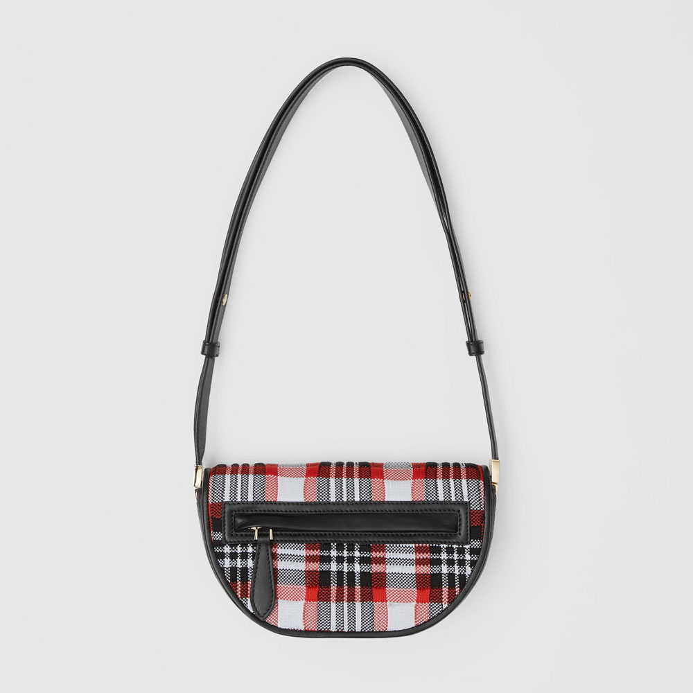 Burberry Mini Knitted Tartan and Leather Olympia Bag 80352071: Image 1