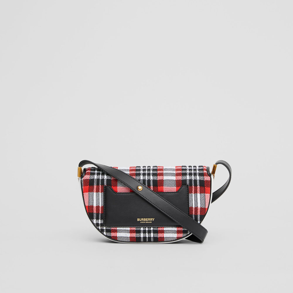 Burberry Mini Knitted Tartan and Leather Olympia Bag 80352071: Image 4