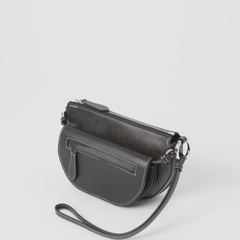 Burberry Mini Leather Double Olympia Bag in Black 80407201: Image 2