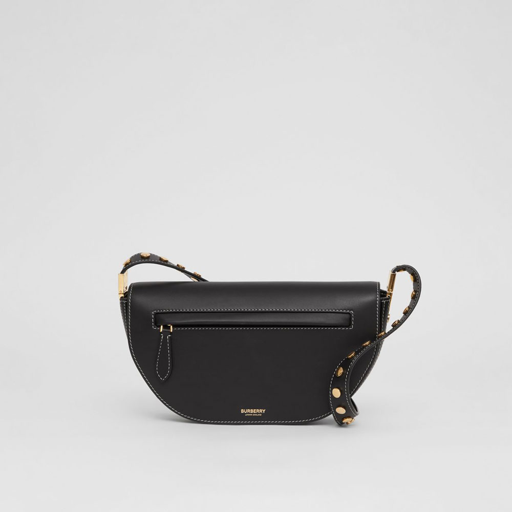 Burberry Small Leather Olympia Bag in Black 80470131: Image 2