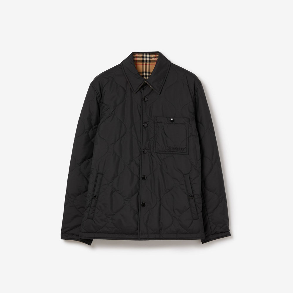 Burberry Reversible Thermoregulated Overshirt in Black 80491391: Image 1