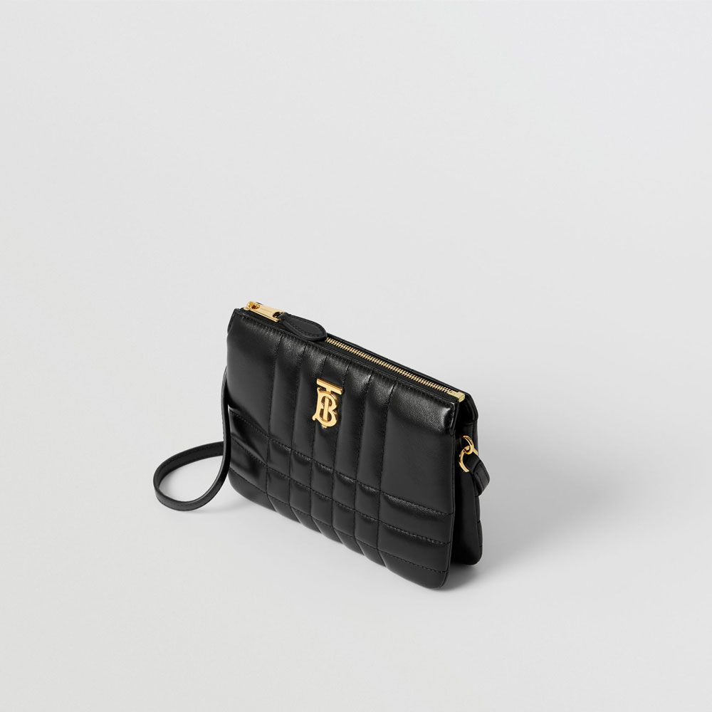 Burberry Quilted Leather Lola Twin Pouch in Black 80492831: Image 2