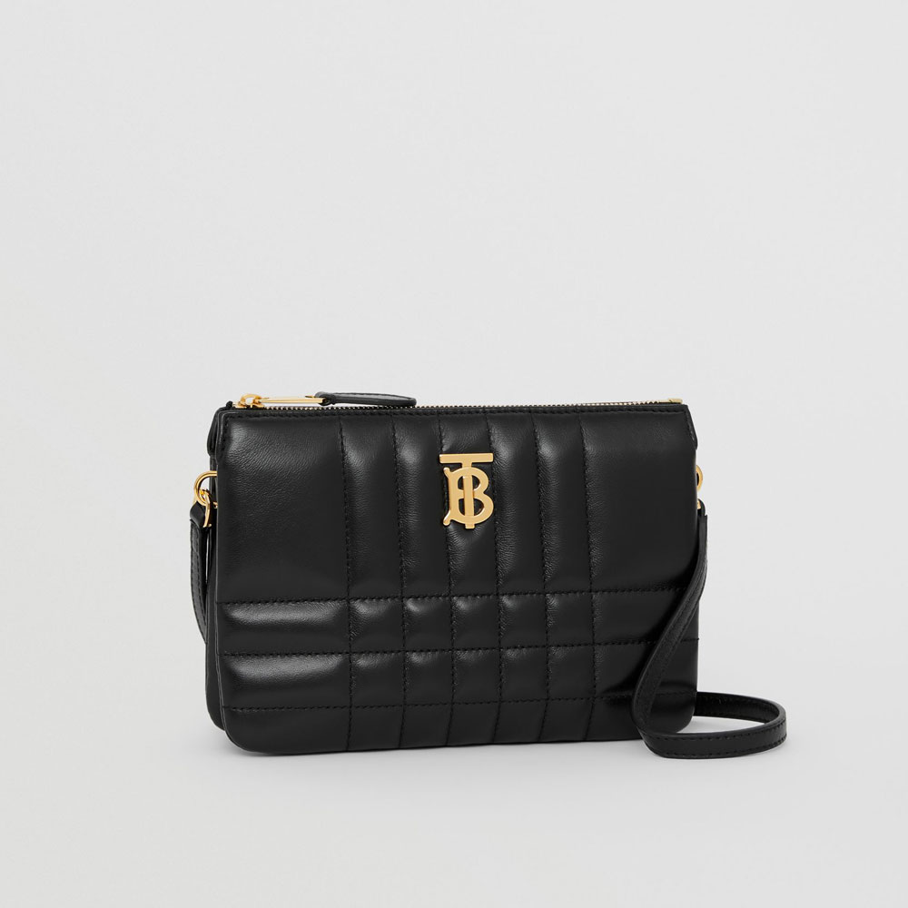 Burberry Quilted Leather Lola Twin Pouch in Black 80492831: Image 3