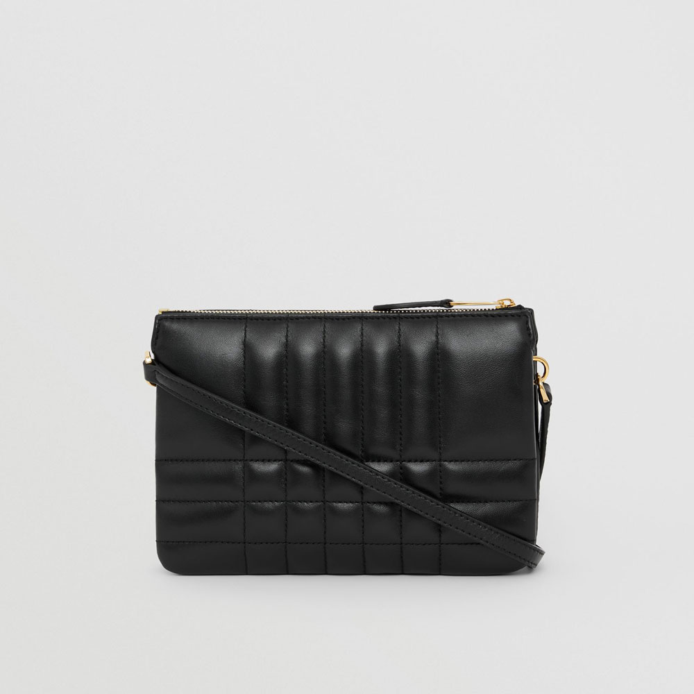 Burberry Quilted Leather Lola Twin Pouch in Black 80492831: Image 4