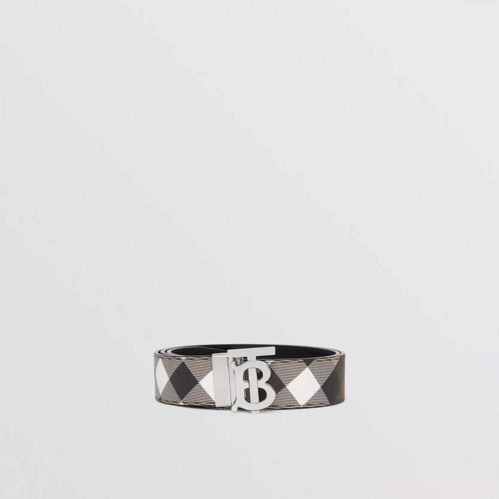 Burberry Reversible Check and Leather TB Belt 80493751: Image 2