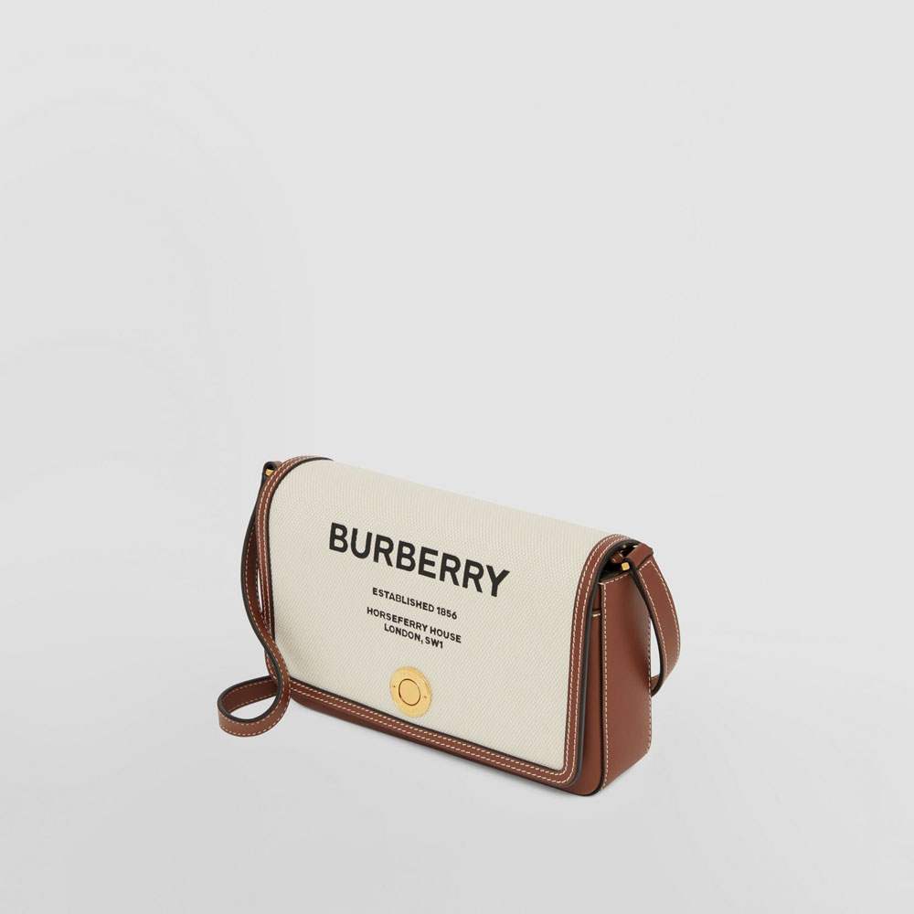 Burberry Horseferry Print Canvas and Leather Mini Note Bag 80552201: Image 2